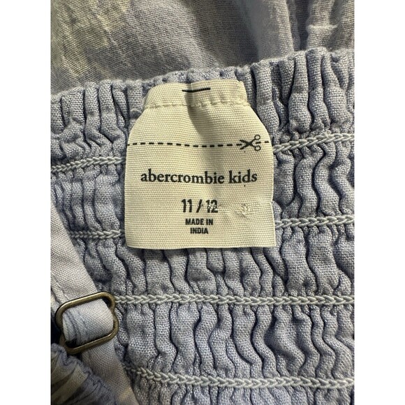Abercrombie & Fitch Kids' Girls Dress Pockets Size 11-12 Blue White Floral Party - Picture 3 of 4
